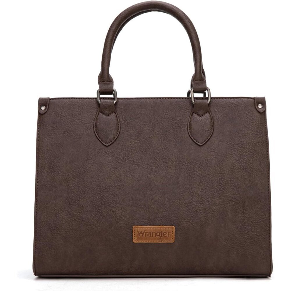 Wrangler Women's Vegan Leather Coffee Tote Bag, Large Capacity Business & Casual
